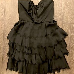 Rebecca Taylor bustier tiered scalloped hem dress